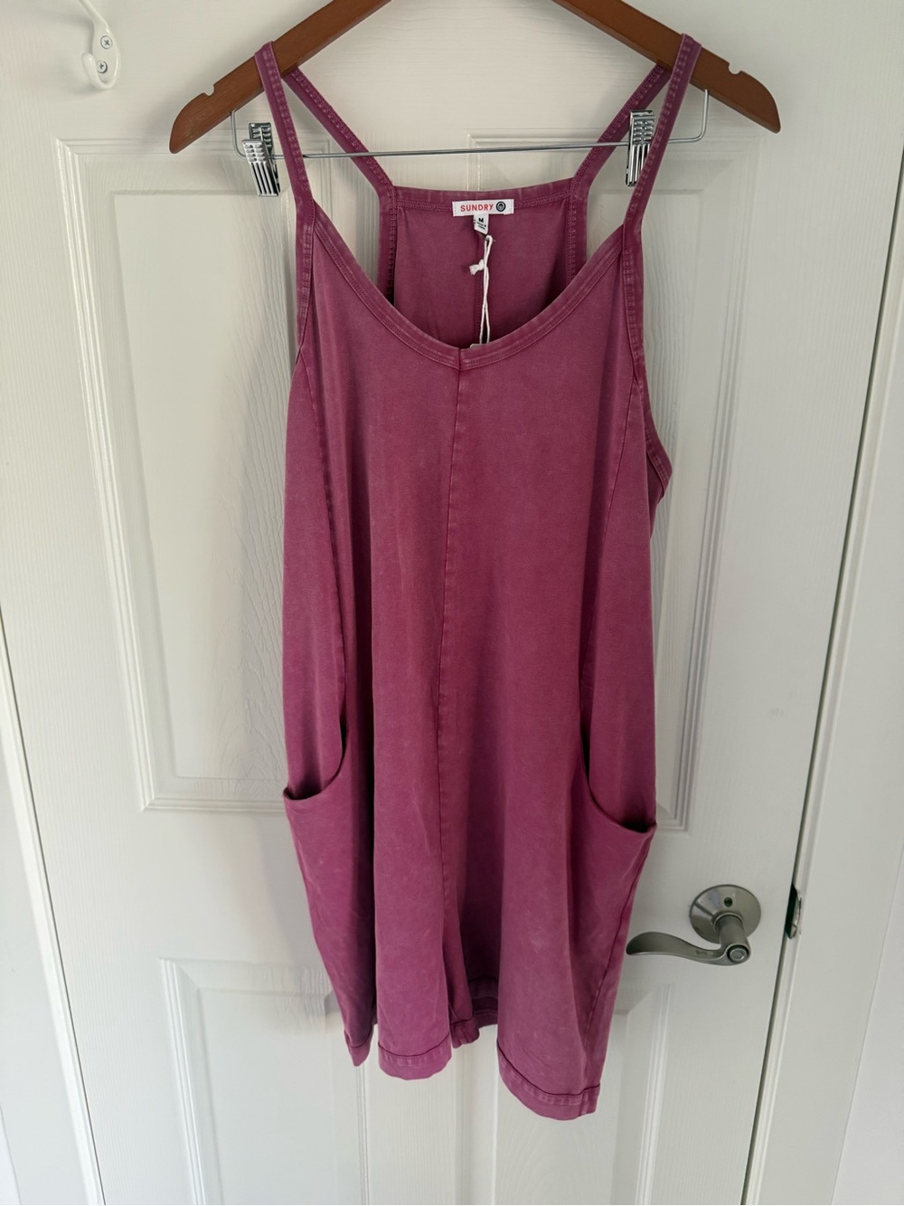 NWT Sundry by Anthropologie Red Cotton Blend Romper Medium Casual Summer